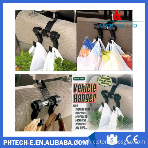 Auto Venicle Headrest Accessories Organizer Spare Parts Seat Bag Plastic Hanger Car Hook